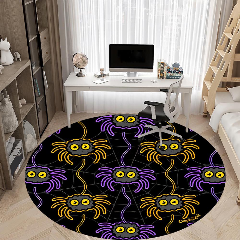 1pc Spider Web Office Round Area Rug,  Mat Suitable ForOffice, Under Office Chairs Bedroom Living Room Home Decor, Room Deco