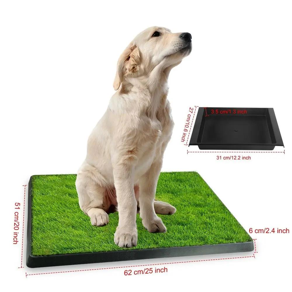 Pet Toilet Litter Box Pad, Potty Training, Synthetic Grass, Mesh Tray for Dogs, Indoor and Outdoor Use, 3 Layers