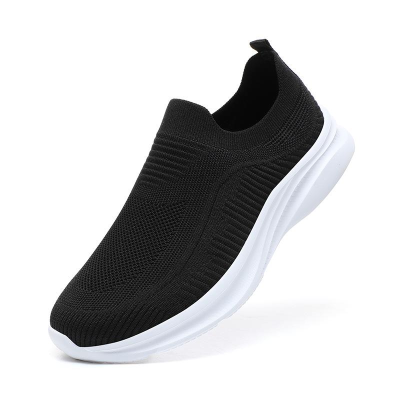 Summer Men's Shoes Platform Fly-woven Mesh Shoes Large Size Casual Sports Shoes One-pedal Socks Shoes