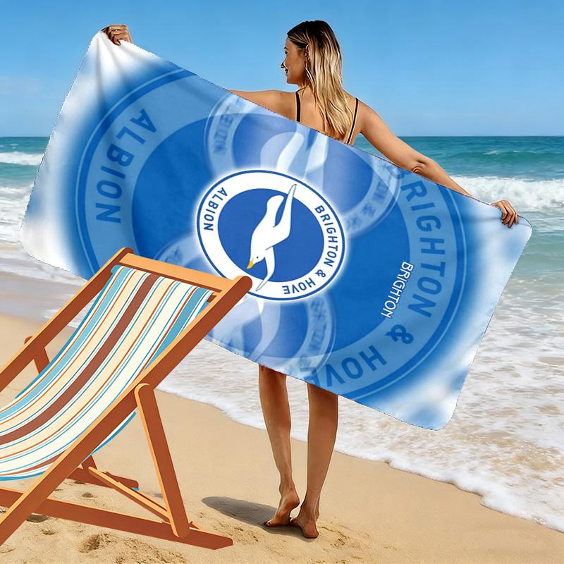 Пляжное полотенце с принтом Brighton & Hove Albion, Большое мягкое быстросохнущее полотенце для пляжа, кемпинга, плавания