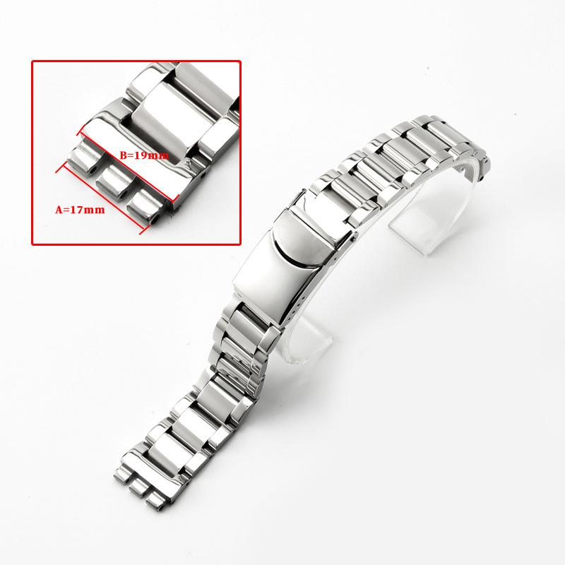 Для Swatch 17/19.5/20/23мм YGS YAS Сплошная нержавеющая сталь Складная застежка Ремешок для часов Браслет Большой размер Мужчина Женщина Аксессуары для часов