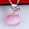 Girl Apple Shape Faux Opal Cubic Zirconia Pendant for Necklace AVE