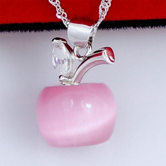 Girl Apple Shape Faux Opal Cubic Zirconia Pendant for Necklace AVE