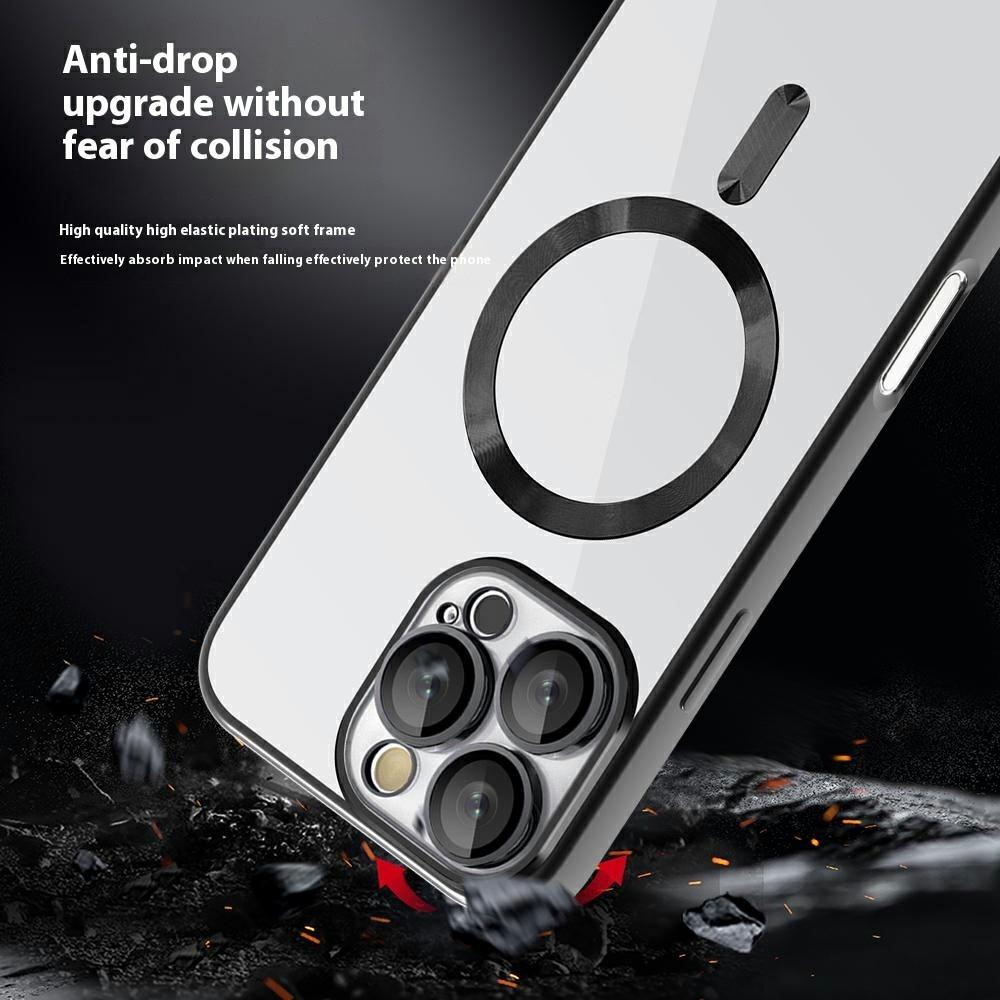 Для iPhone 16 Pro Max Чехол Совместимый с MagSafe ТПУ+ПК Прозрачная Задняя Крышка