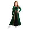 Kids Girls Medieval Costume Renaissance Princess Dress Velvet Long Sleeve Maxi Dress Cosplay Halloween Carnival Party Dress Up