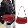 Leather Women's Shoulder Bag New Design Small Handbag Trendy Solid Color Armpit Bag  Lady