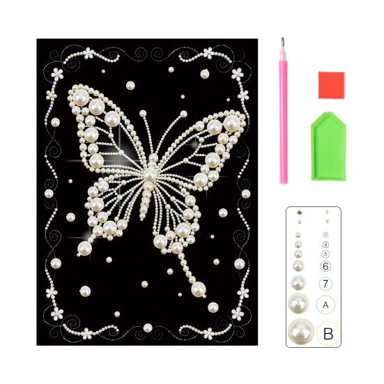Набор для 3D-рисования жемчугом DIY Искусство и поделки из искусственного жемчуга для взрослых Мозаичная настенная живопись Картина с жемчугом и стразами в виде бабочки для декора дома и спальни