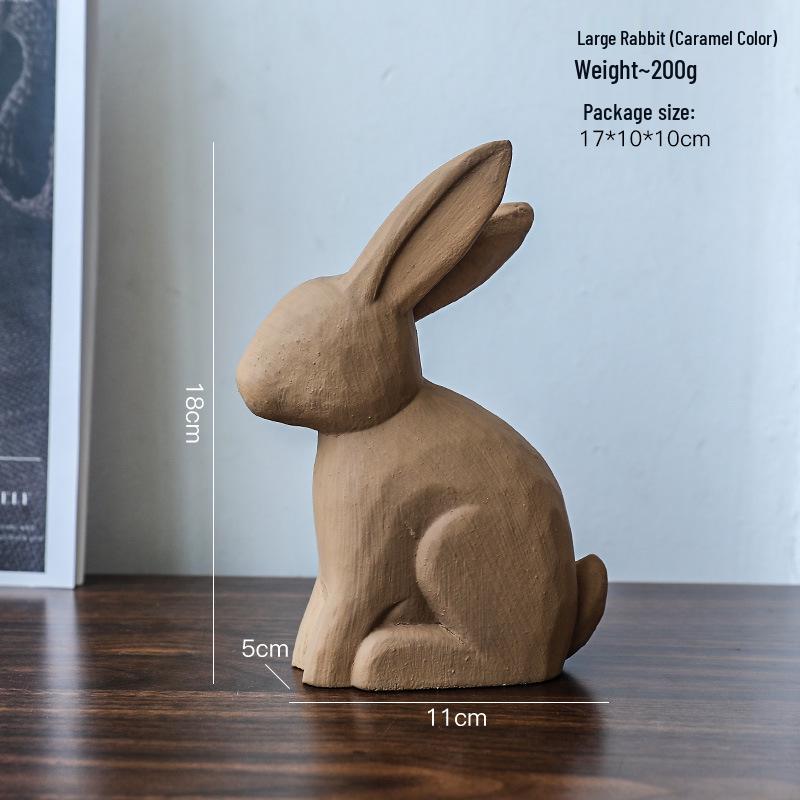 Nordic Wooden Rabbit Figurine - Home Décor for Wine & TV Cabinets, Entryway Gift