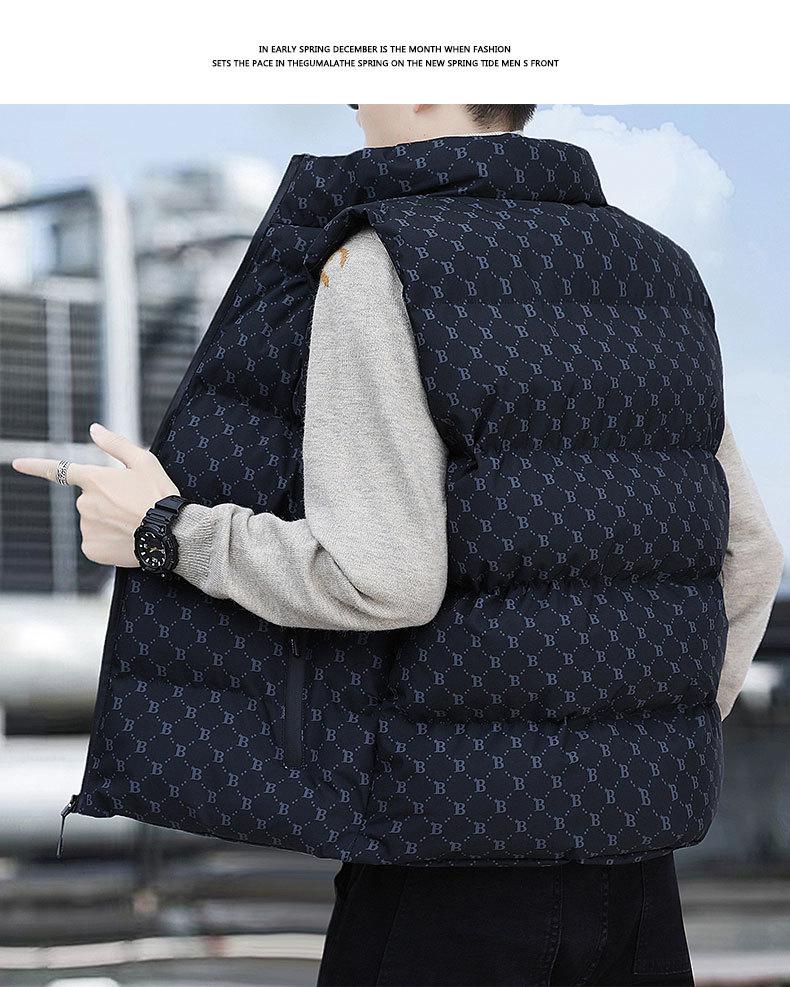 Хлопковый жилет, мужская осенне-зимняя модная куртка без рукавов с открытыми плечами, молодежная утолщенная теплая хлопковая одежда, майка