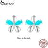 BAMOER 925 Sterling Silver Luminous Flower Cute Stud Earrings Jewelry Gifts for Women Girls SCE1714