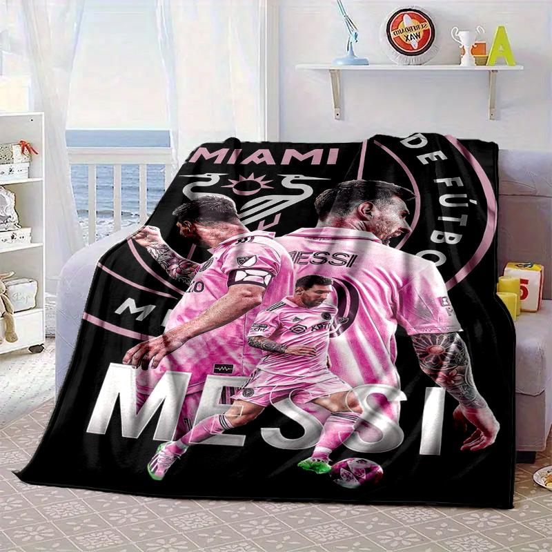 Messi's Pink  Portable Blanket/Soft Blanket Bedding Blanket Suitable for Travel Camping Living Rooms Offices Sofas Fan Gifts