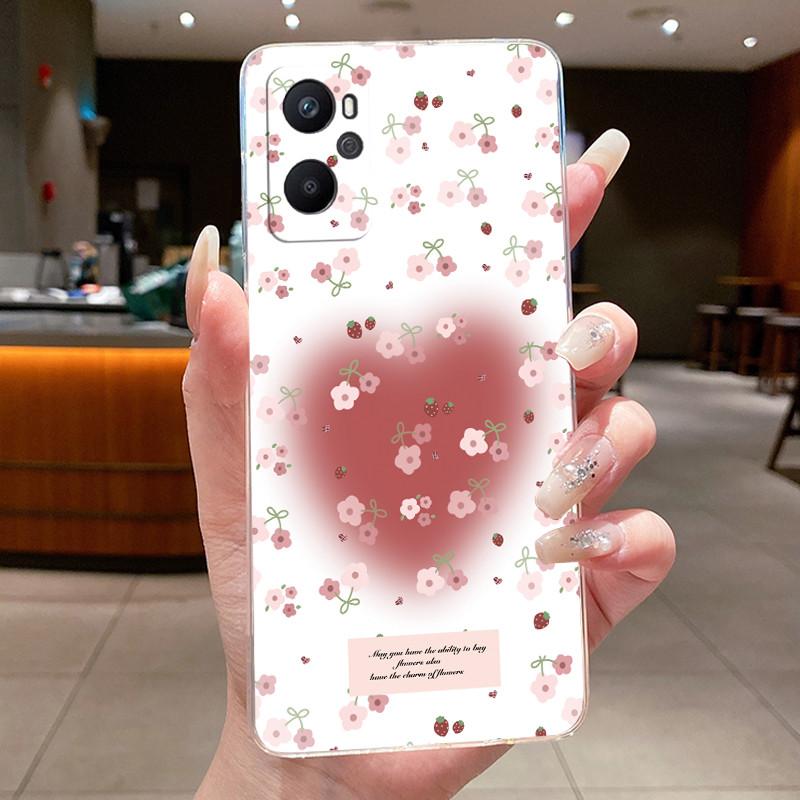Casing For OPPO A96 CPH2333 Phone Case Soft Case New Design Aesthetic Luxury Fashion Butterfly Flowers Clear Silicone TPU Cover