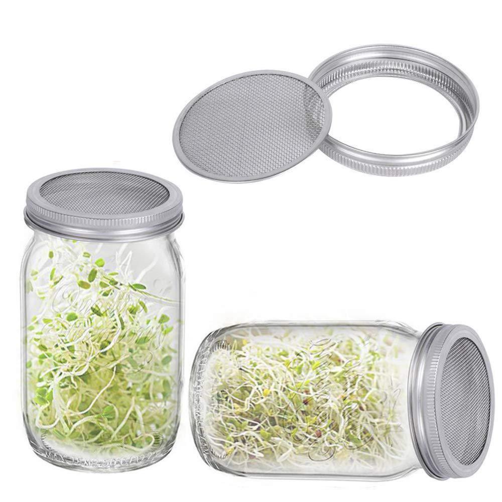 16/32oz Wide Mouth Organic with Stand Sprouter Sprouting Jar Kit Mason Jars Germination Cover