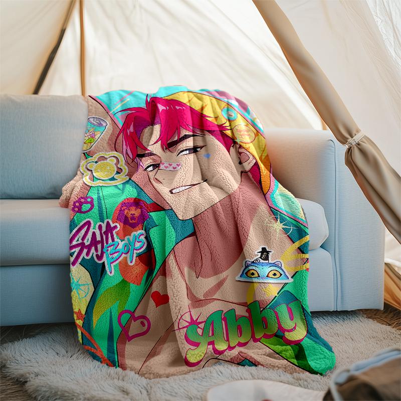 Saja Boys Theme Printed Blanket - Perfect for Couch, Bed, Travel & Outdoor Use | Machine Washable, Cozy & Durable.