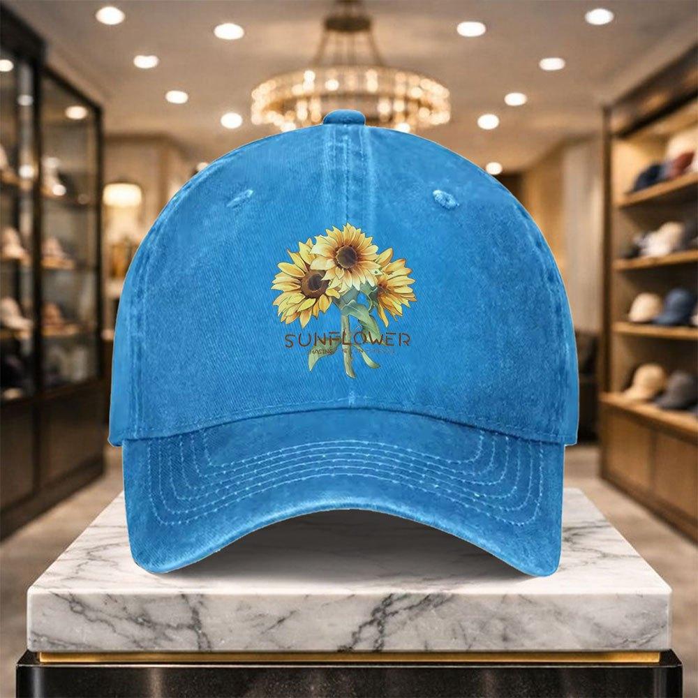 Sunflower Baseball Cap Adjustable Casual Hat for Outdoor Sports  Everyday Wear Relaxed Street Style