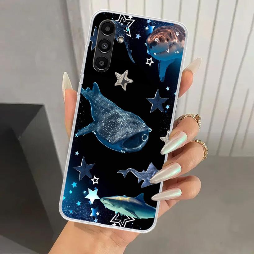 Чехол для телефона с китовой акулой для Samsung Galaxy A17 A16 A37 A26 A36 A57 A56 A15 A25 A35 A55 A14 A24 A34 A54 A13 A23 A33 A53 Gala