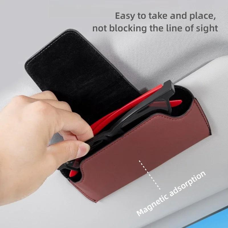 gzbf5 Car Sun Visor Glasses Case Organizer Car Interior Accessories for Mitsubishi Lancer ASX Outlander Pajero L200 Triton