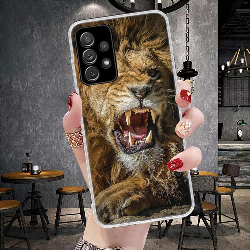 Чехол для телефона "Лев Альфа Самец Детеныш Король" для Samsung Galaxy A12 A22 A32 A52 A72 A02S A51 A50S A71 A70 A31 A20S Note 20 Ultra S10 A10S