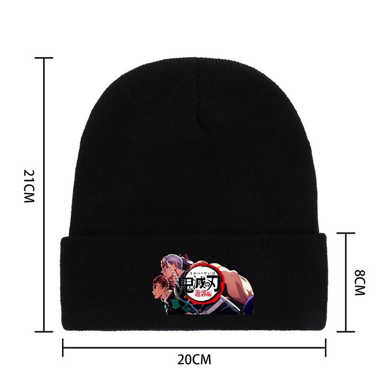 Вязаная шапка Demon Slayer, женские шапки унисекс, осенне-зимние шапки, японские вязаные крючком шапки в стиле аниме