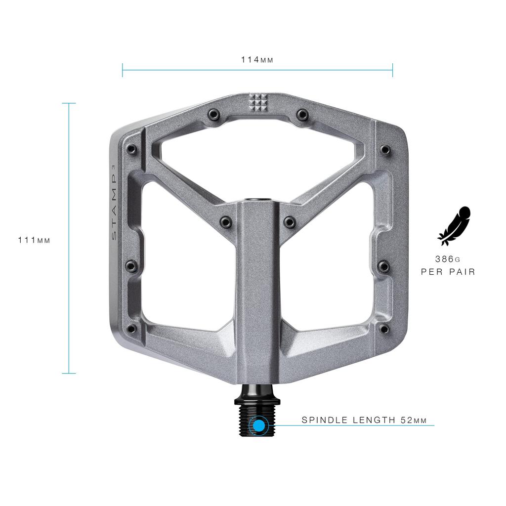 Педали Crank Brothers Stamp 3 MTB Flat, Магниево-серый, Корпус, Большие,