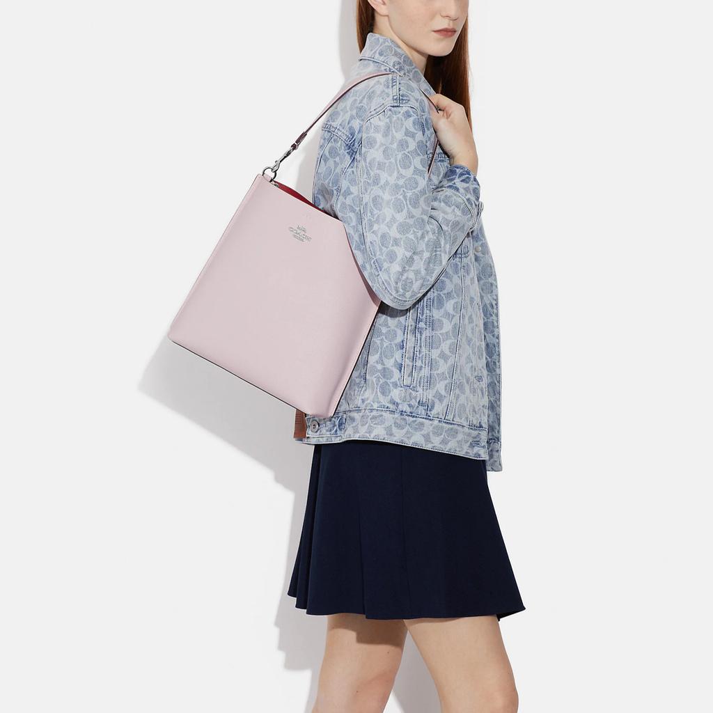 New COACH Mollie Leather Bucket Bag, Handbag, Shoulder Bag, Crossbody Bag Tubas Women's Ice Pink CA214-SVNBA