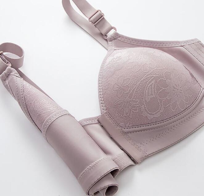 Бюстгальтер с пряжкой спереди, большой размер, без стальных колец, нижнее белье для мам, женский дышащий регулируемый тонкий бюстгальтер пуш-ап