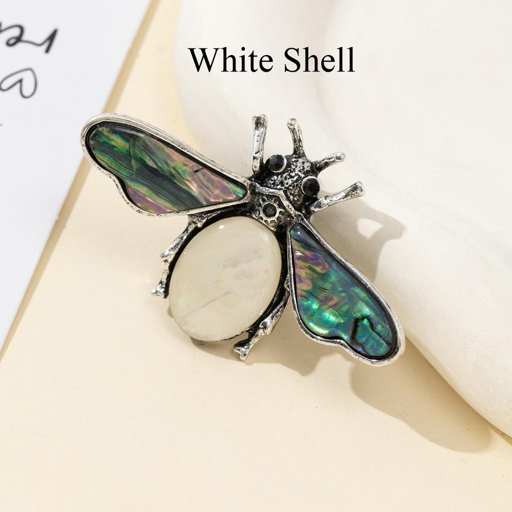 1Pc, Natural Stone Ladybird Shape Brooches, Boho Reiki Healing Crystal Amethyst Malachite Lapis Lazuli Gemstone Brooch Pin for Women Men Jewelry