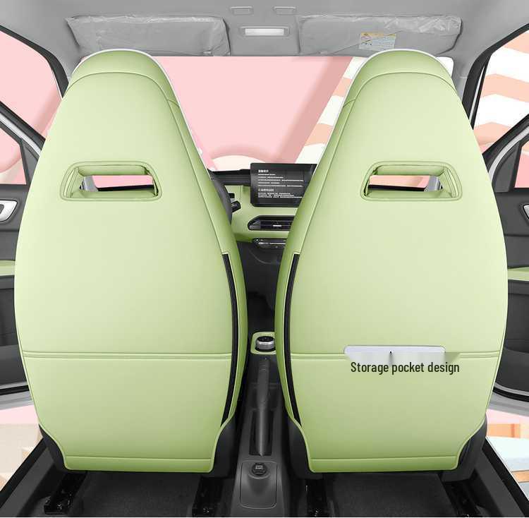 Подушка на сиденье 2025 Geely Panda Mini: Кожаный чехол на сиденье "Медведь выносливости" для любого сезона