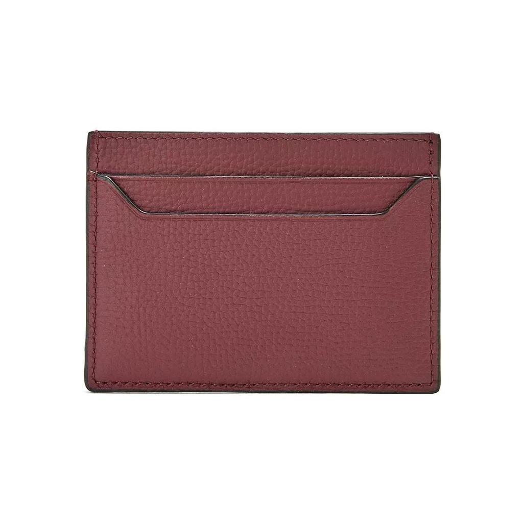 Loewe Бренд Anagram Металлический Логотип Однотонный Кожаная Картхолдер из Коровьей Кожи с Текстурой Гальки Женский Картхолдер Ягодный C821075X01-6220
