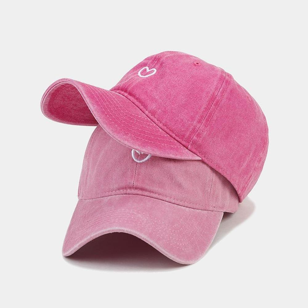 Washed Cotton Sun Hat Embroidered Love Sunscreen Cap Casual Baseball Cap Women Men