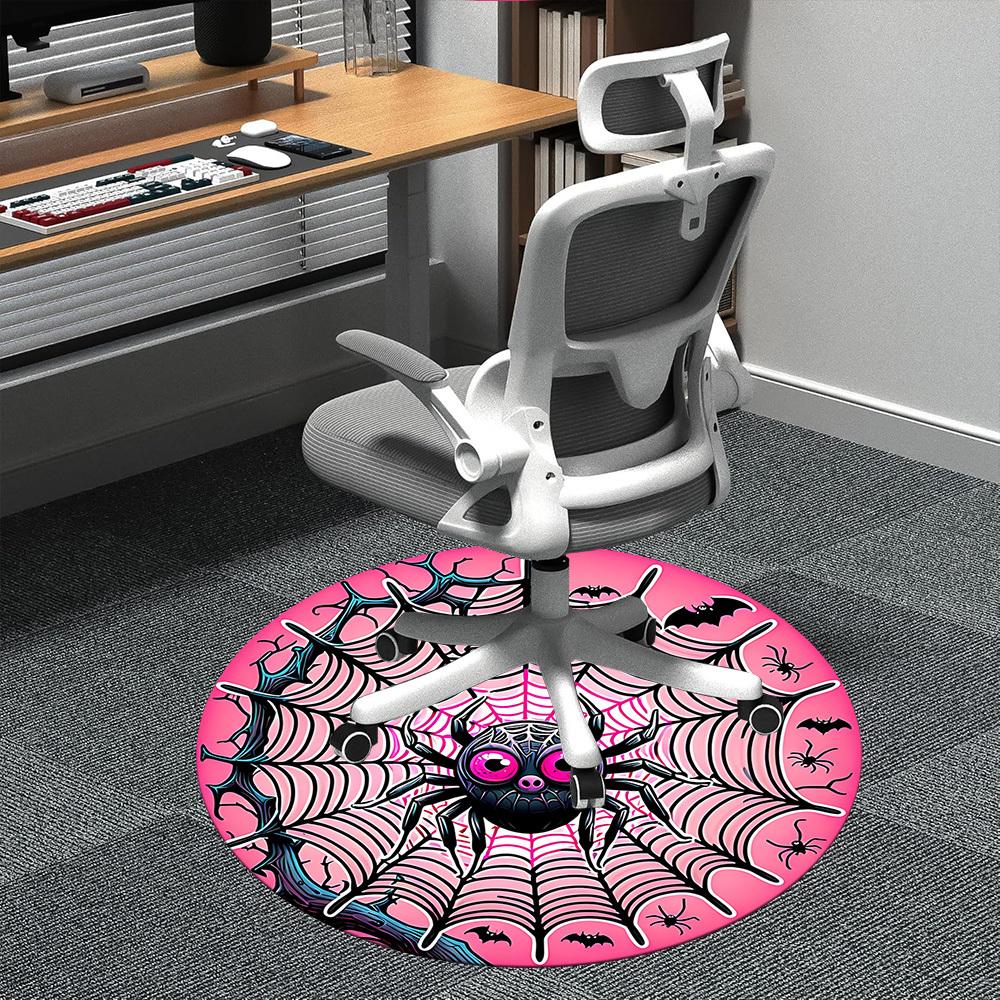 1pc Spider Web Office Round Area Rug, Indoor Mat Suitable ForOffice, Under Office Chairs Bedroom Living Room Home Decor, Room Deco, n54