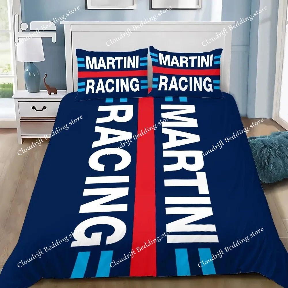 Постельное белье с гоночной полосой Martini: пододеяльник, наволочка, комплект для спальни взрослого, мальчика, девочки, детская, односпальная, двуспальная, большого размера