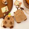 Cartoon Capybara Coin Purse Plush Stuffed Guinea Pig Bag Pendant Funny Plush Doll Keychain  Unisex