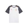 Letter Color Block Design Casual Crew Neck Short Sleeve Football Shirt Men Tops White 772902-23