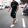Мужской летний костюм CR7 Спортивный костюм Удобный Дышащий Для бега Занятий спортом Фитнеса Тренировочный костюм Футболка повседневный комплект