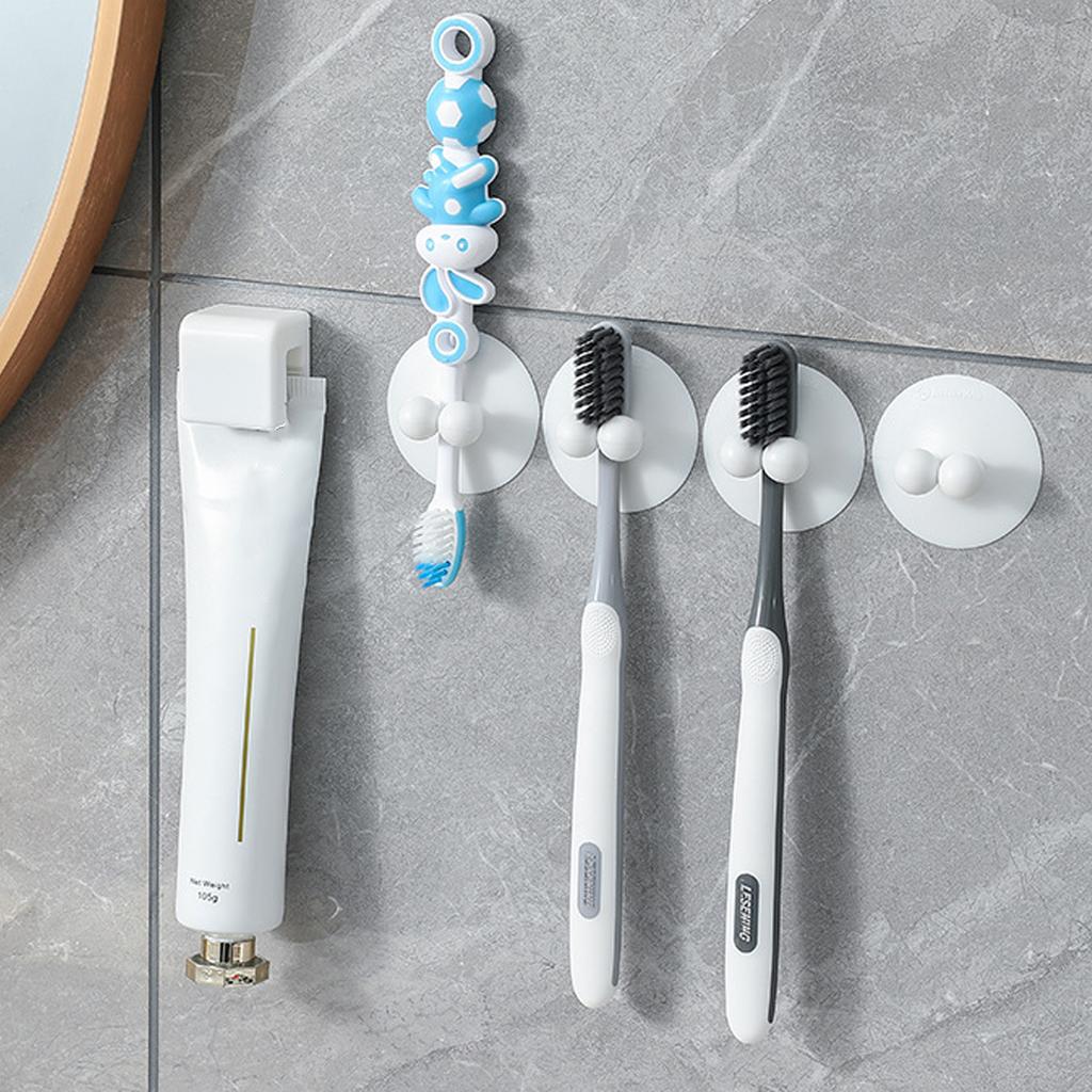 Настенный самоклеящийся держатель для зубной пасты, полка для хранения, крючок для зубной пасты для аккуратных и чистых ванных комнат