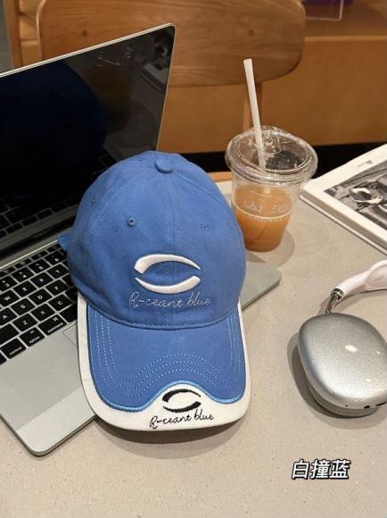 Original soft top retro embroidery color matching cap female couple versatile street tide brand showing face small baseball cap