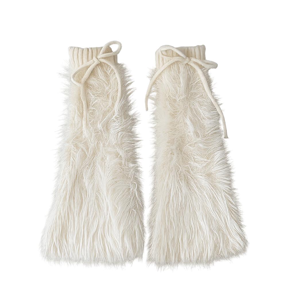 Knitted Winter Leg Warmers Y2K Plush Leg Coverings Soft Furry Leg Warmers Accessories