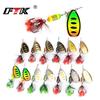 FTK 1pc Spinner Bait 7.5g 12g 17.5g Hard Spoon Bass Lures Metal Fishing Lure With Feather Treble Hooks For Pike Fishing