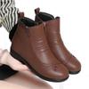 Fashion Winter Warm Soft Leather Short Boots Handmade Women Soft Flat Shoes Comfortable Anti-slip Casual Side Zip Ankle Boots