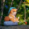 Оригинальный милый котенок, рыбалка, сад, текущая вода, украшения, двор, альпинарий, ландшафтный дизайн, украшения из смолы