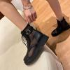 Summer breathable Martin boots women's new versatile medium tube net boots children's casual leather women's shoes summer tide