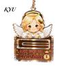 Holiday Party Favor Decor Christmas Money Holder Ornaments, Acrylic Gingerbread Snowman Santa Cash Stocking Stuffer for Gift Xmas Tree, Home