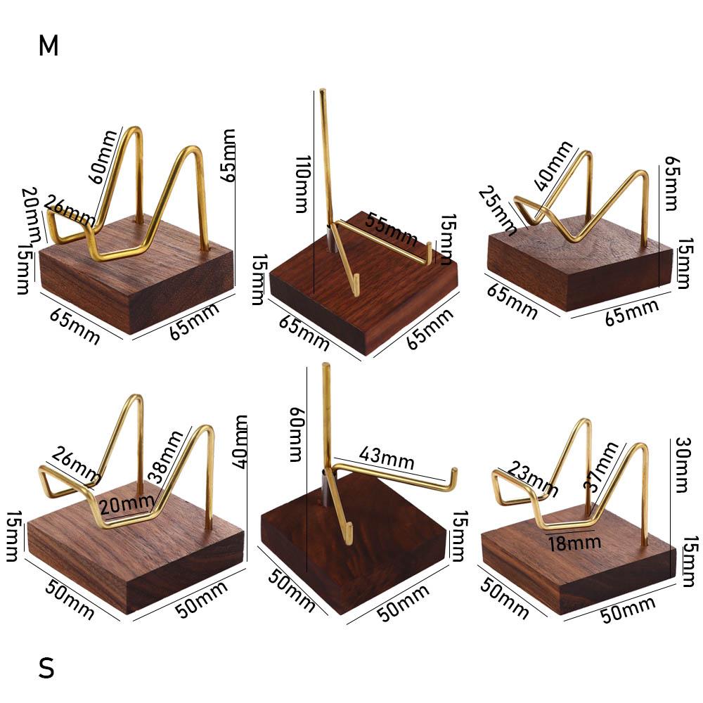 Walnut Base Home Decoraition Ores Agate Rocks Rack Wood Support Base Mineral Stand Display Holder