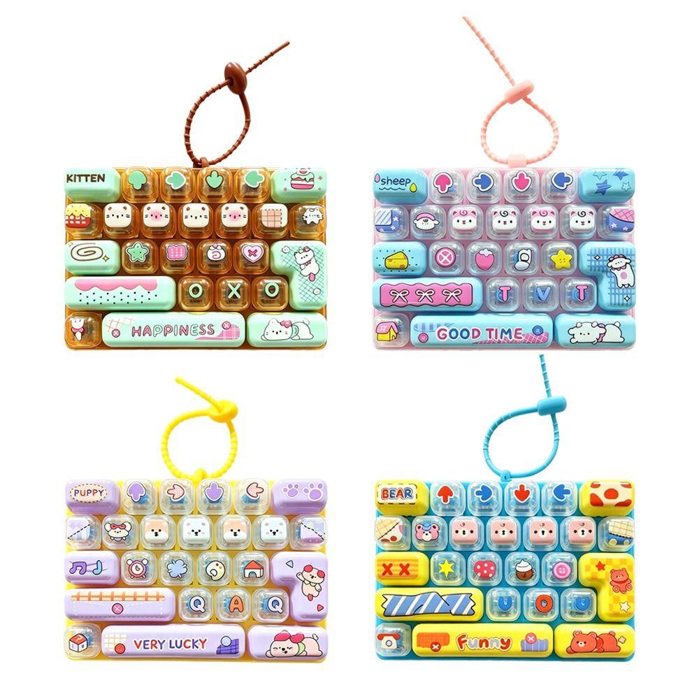 Hanging Stress Relief Fidget Toy Transparent Bag Pendant Cute Keyboard Keychain Toy Bag Charm