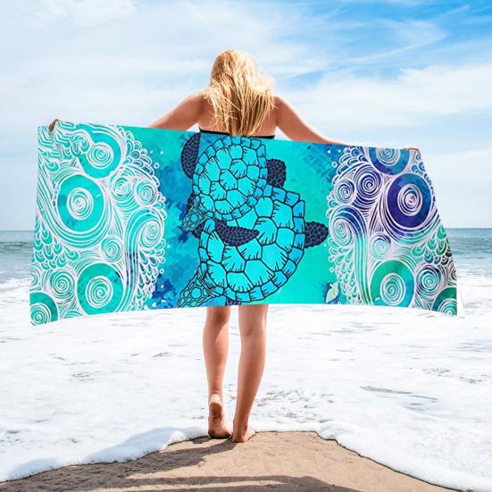 Microfiber Beach Towel Double-Sided Super Soft Highly Absorbent Fast Dry Oversized Print Swimming Pool Bath Towel