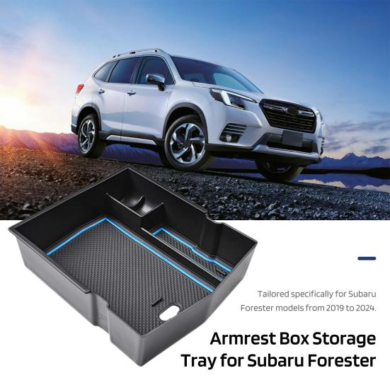 Лоток для хранения ящика в подлокотнике для Subaru Forester 2024-2019 Съемные накладки с отверстием USB Простая установка Внутренний органайзер для легкого доступа к скрытому хранению