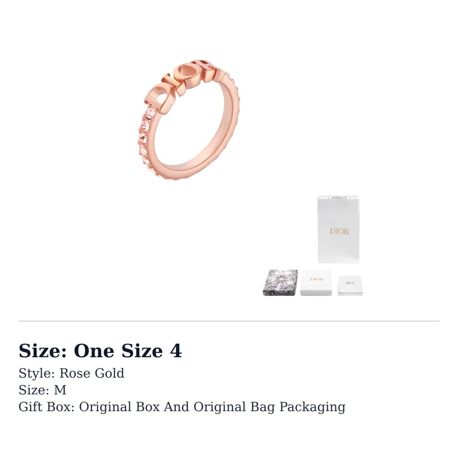 DIOR Faux Crystal Rings Women's R1009DVOCY_D12P