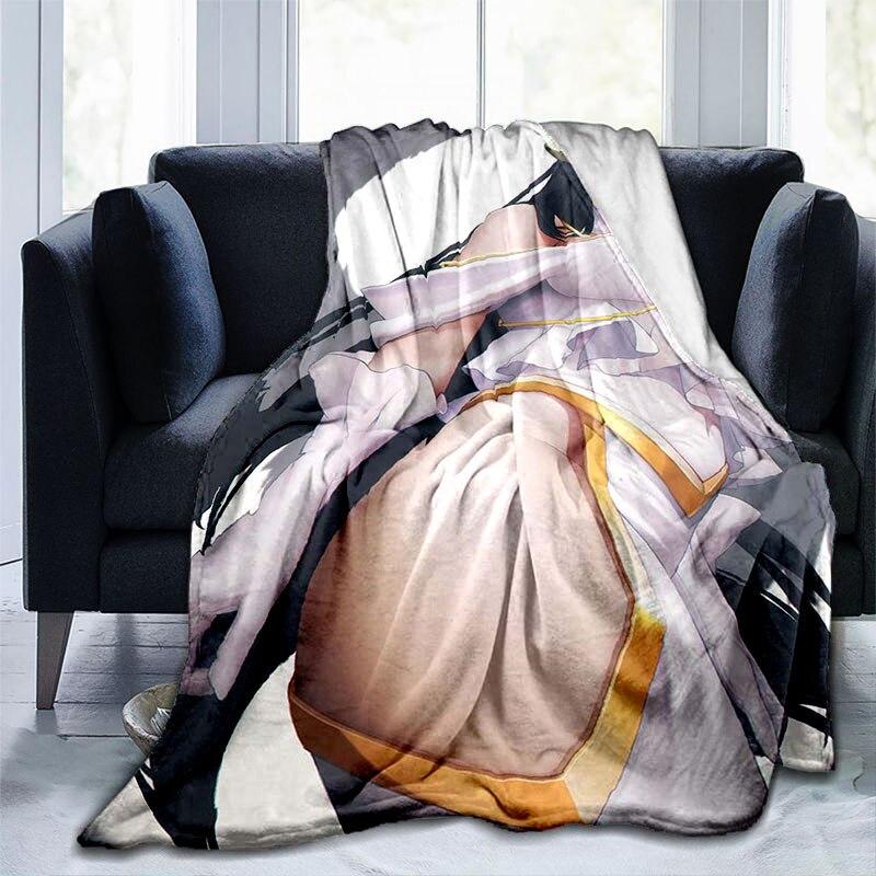Сексуальное аниме-одеяло для девочек Albedo Pin Up для девочек, красивое фланелевое теплое одеяло для взрослых, покрывало с 3D принтом, мужской диван-пещера, декор для кемпинга