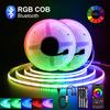 Светодиодная лента RGB COB 5V USB с управлением через Bluetooth-приложение 576 светодиодов/м Высокая яркость Без точек Декор для дома Светодиодная лента Гибкая лента-веревка